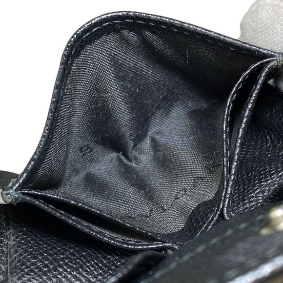 Bvlgari Coin Case Coin Purse Coin Purse Card Case Logo Black Grain Leather - Picture 6 of 10
